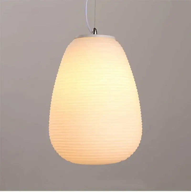 Modern milky white glass whorls cocoon pendant light dining room