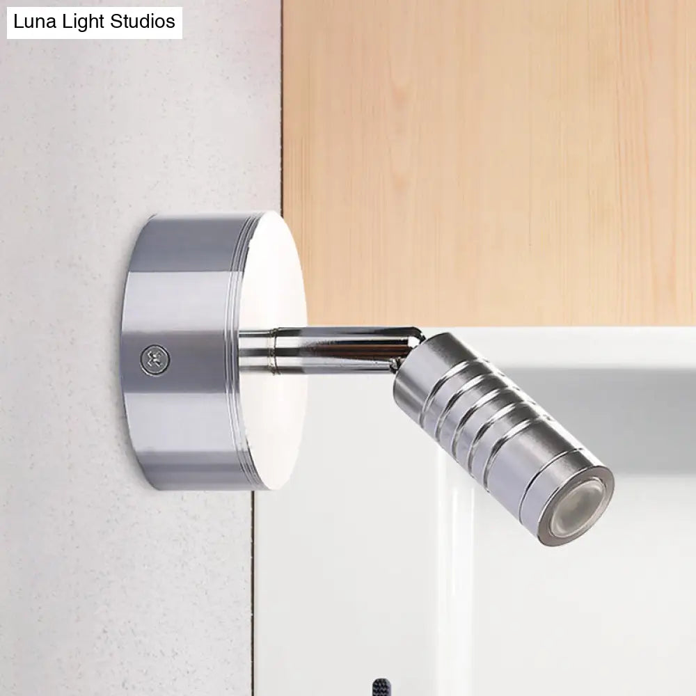 DecorBites™ Modern Mini Tubed LED Wall Lamp- Bathroom Chrome Sconce Light Fixture in Warm/White Lighting