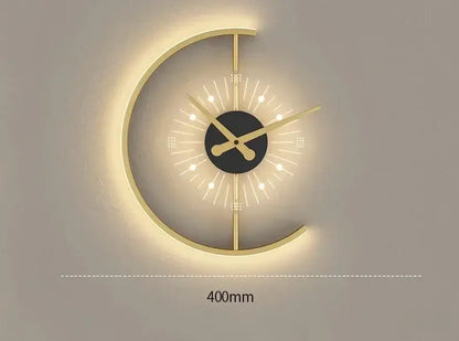 Modern minimalist backlit led wall clock sconce for living room