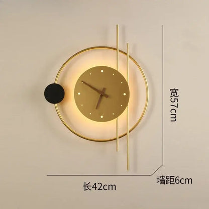 Modern minimalist backlit led wall clock sconce for living room