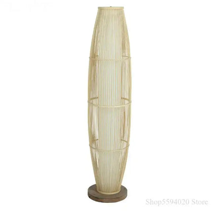 Modern minimalist bamboo floor lamp for living room warm diffused light