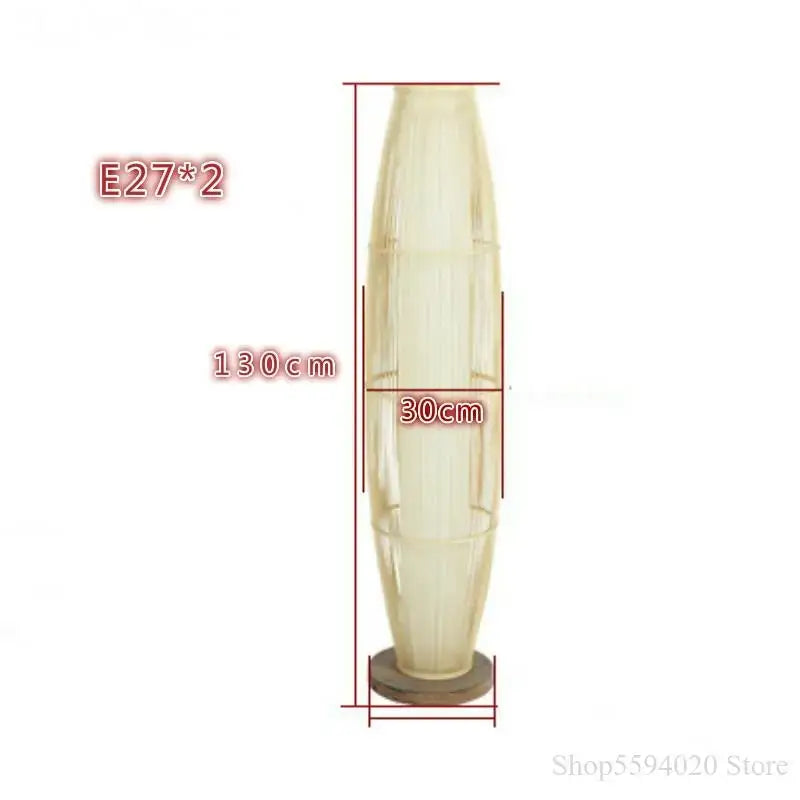 Modern minimalist bamboo floor lamp for living room warm diffused light