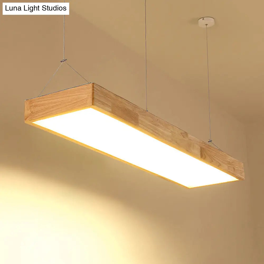DecorBites™ Modern Minimalist Beige Wood LED Island Pendant Lighting