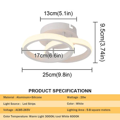 Modern minimalist black acrylic led ceiling lamp bedroom light