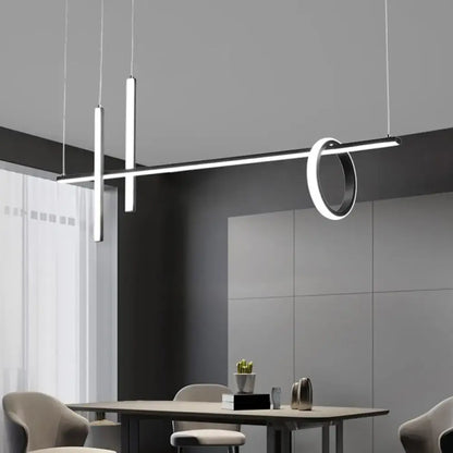 Modern minimalist black acrylic led pendant light dining room kitchen