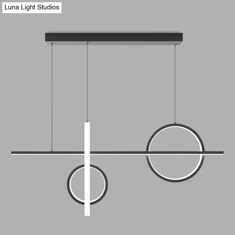Modern minimalist black acrylic led pendant light kitchen island