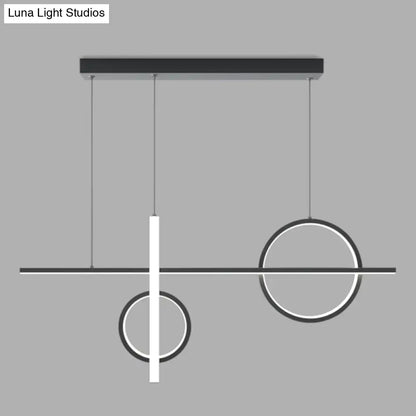 Modern minimalist black acrylic led pendant light kitchen island