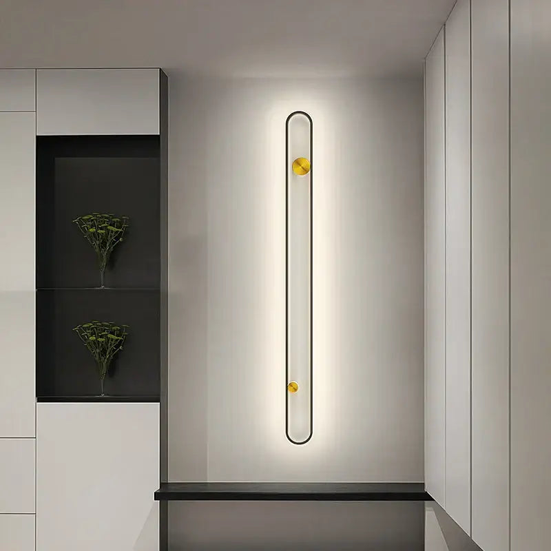 Modern minimalist black acrylic wall lamp for bedroom living room