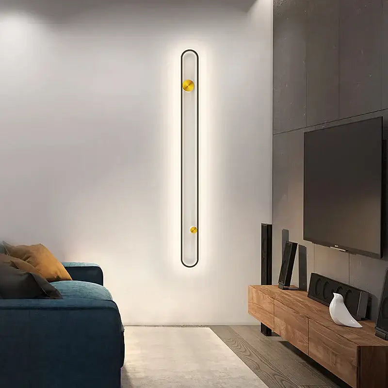Modern minimalist black acrylic wall lamp for bedroom living room