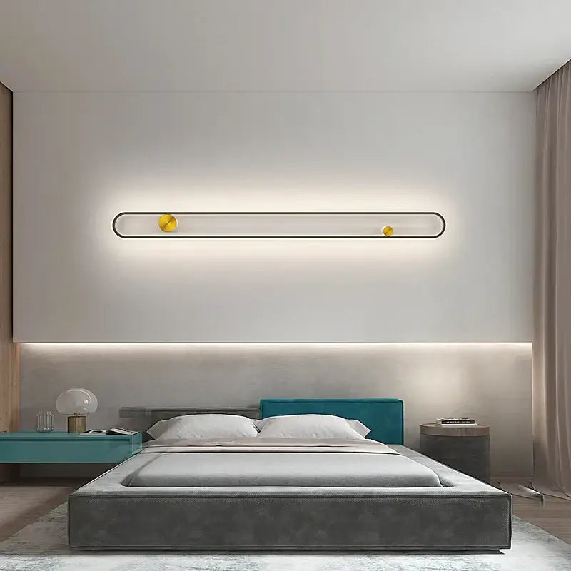 Modern minimalist black acrylic wall lamp for bedroom living room