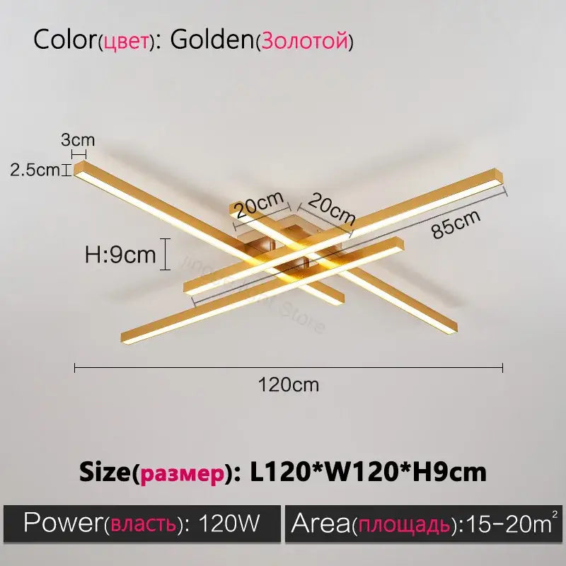 Modern minimalist black chandelier led ceiling light for living room