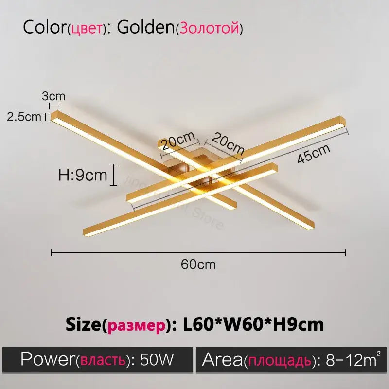 Modern minimalist black chandelier led ceiling light for living room