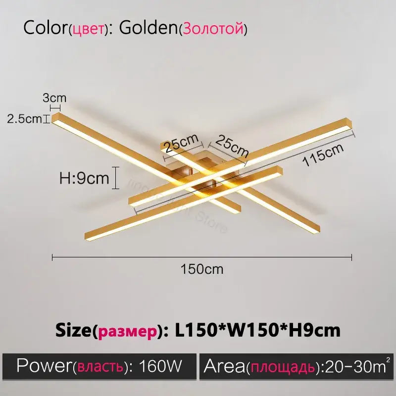 Modern minimalist black chandelier led ceiling light for living room