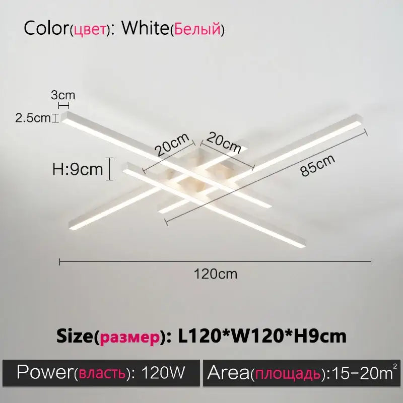 Modern minimalist black chandelier led ceiling light for living room