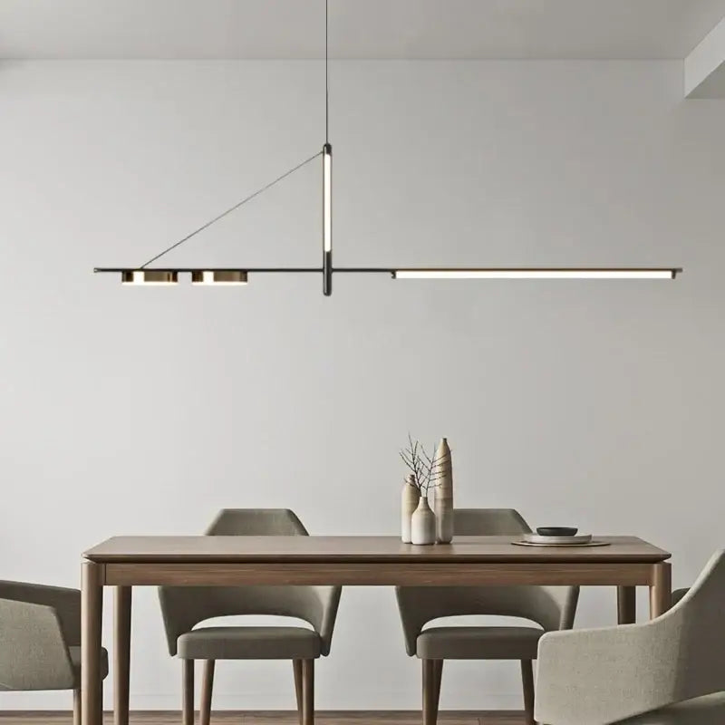 Modern minimalist black chandelier pendant light for dining room