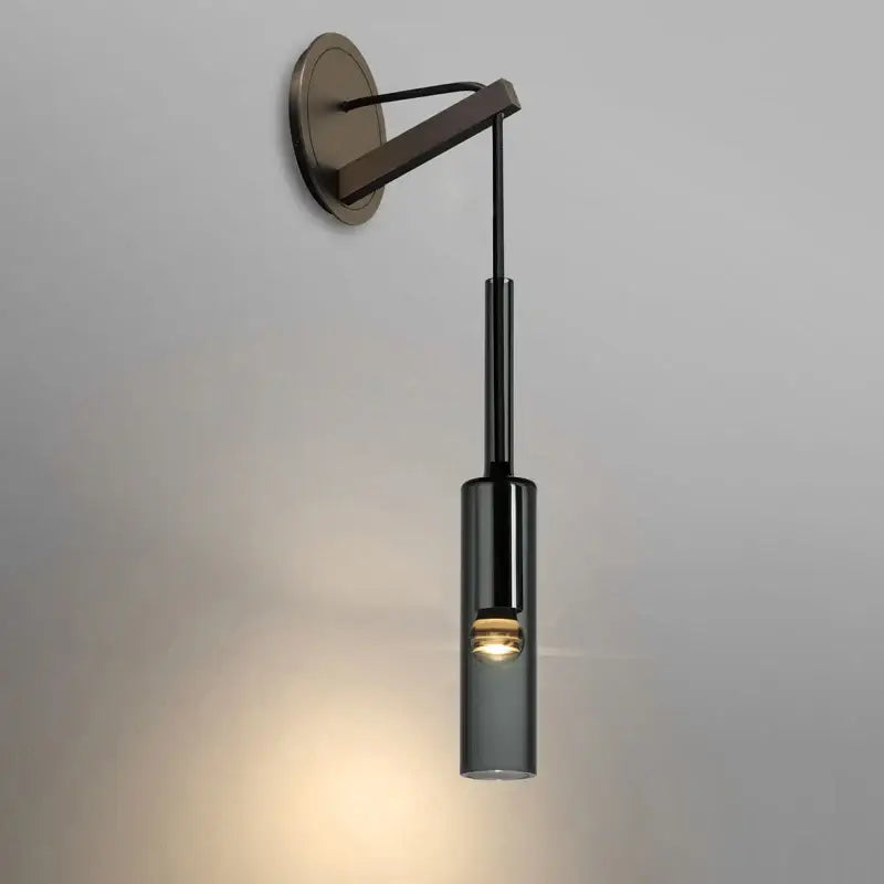 Modern minimalist black crystal wall lamp bedroom bedside light