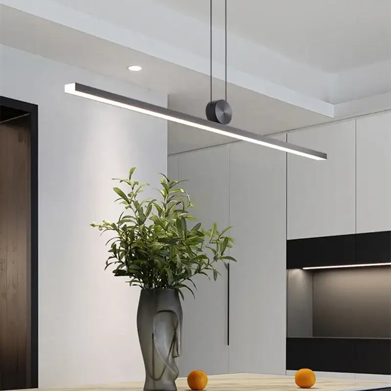 Modern minimalist black dimmable led ceiling chandelier dining room