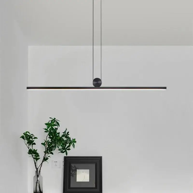 Modern minimalist black dimmable led ceiling chandelier dining room