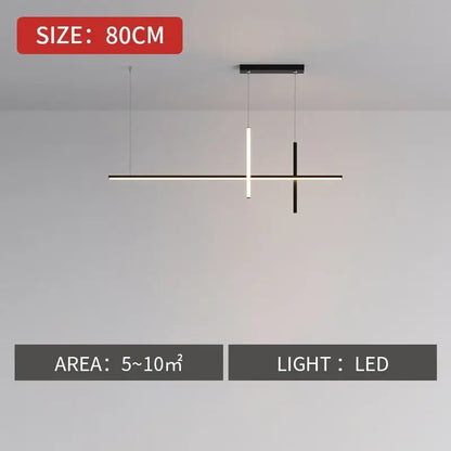 Modern minimalist black dimmable led pendant light kitchen strip
