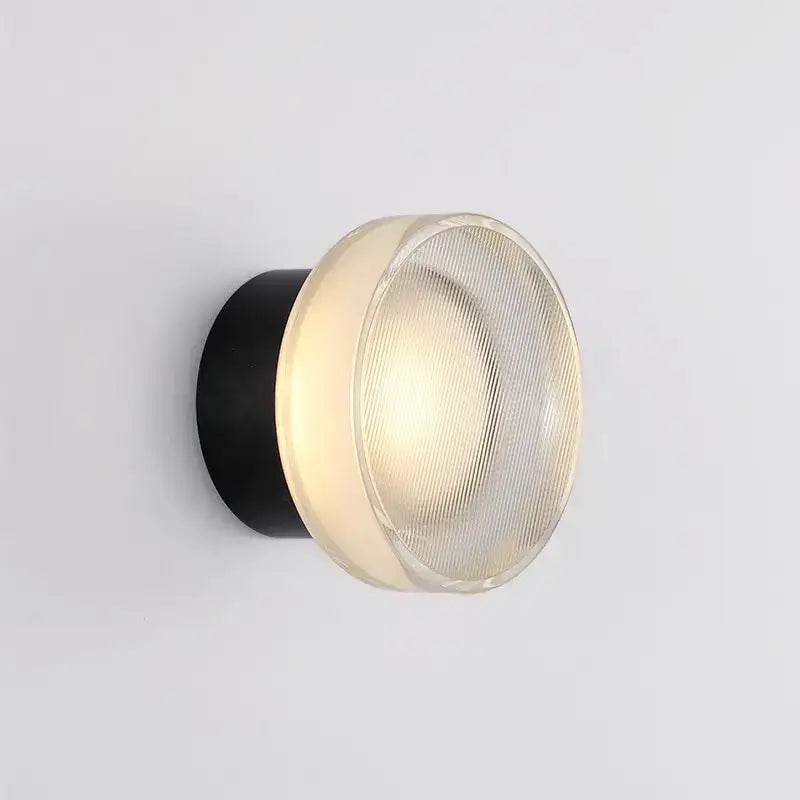 Modern minimalist black elegant glass led wall sconce bedroom light