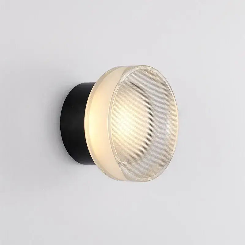 Modern minimalist black elegant glass led wall sconce bedroom light