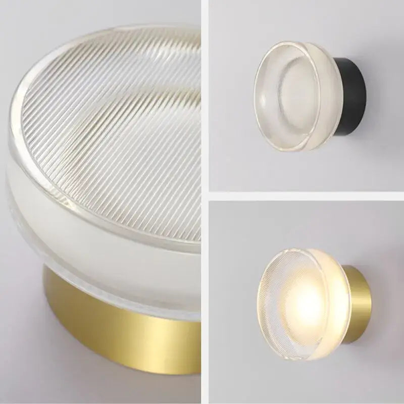 Modern minimalist black elegant glass led wall sconce bedroom light