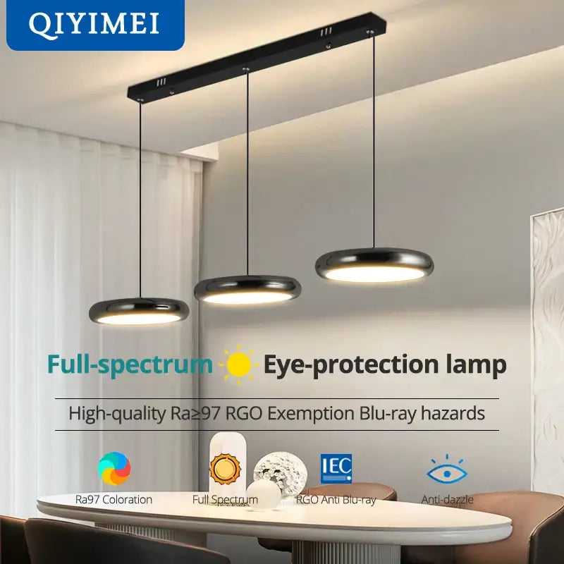 Modern minimalist black finish pendant lights for dining room