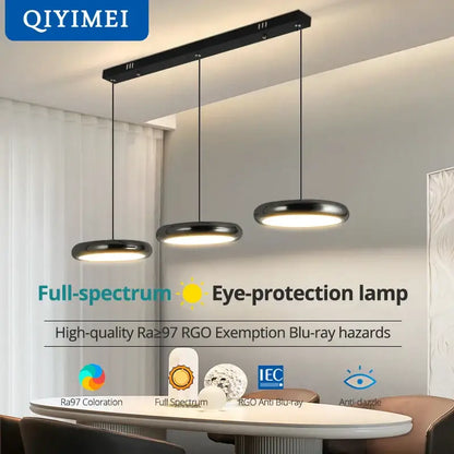 Modern minimalist black finish pendant lights for dining room