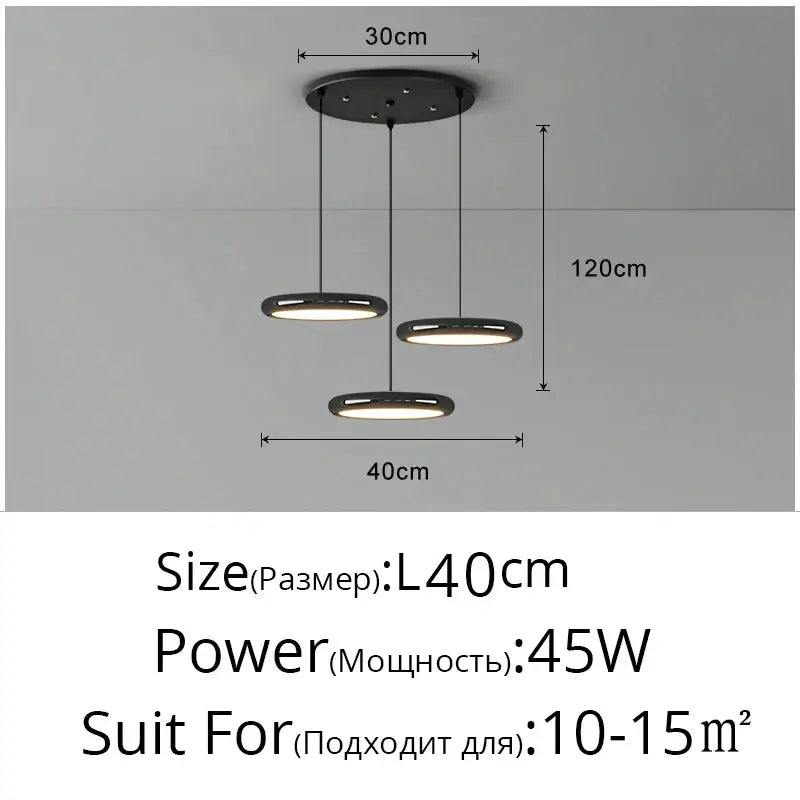 Modern minimalist black finish pendant lights for dining room