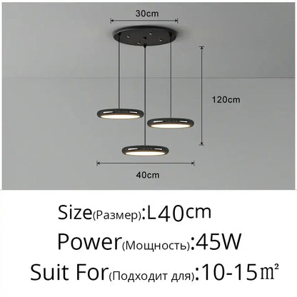 Modern minimalist black finish pendant lights for dining room
