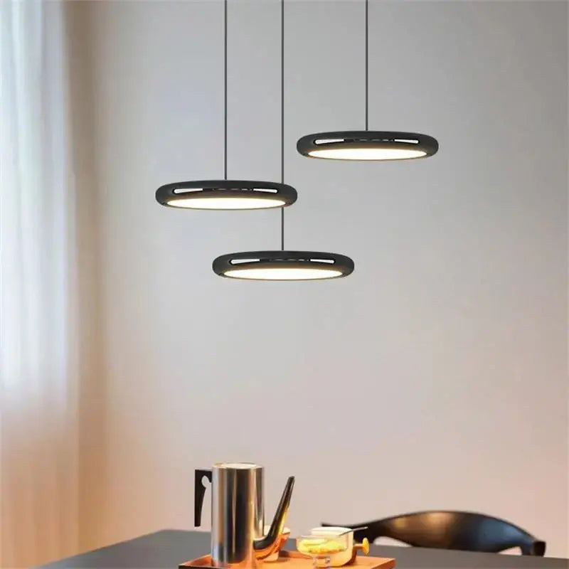 Modern minimalist black finish pendant lights for dining room