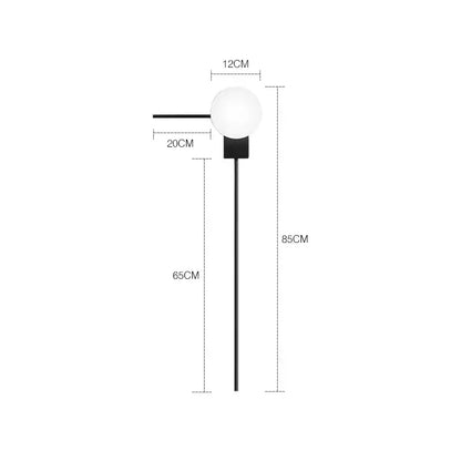 Modern minimalist black glass ball wall lights for bedroom
