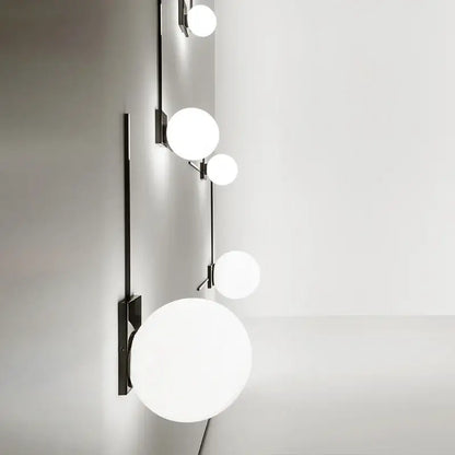 Modern minimalist black glass ball wall lights for bedroom