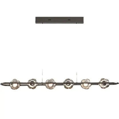 Modern minimalist black glass led chandelier pendant light bedroom