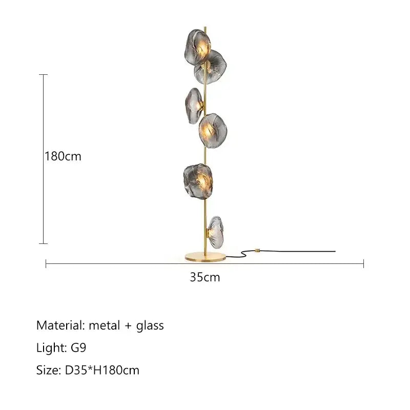Modern minimalist black glass shade led floor lamp living room