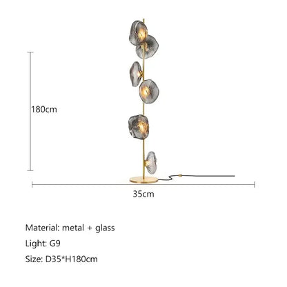 Modern minimalist black glass shade led floor lamp living room