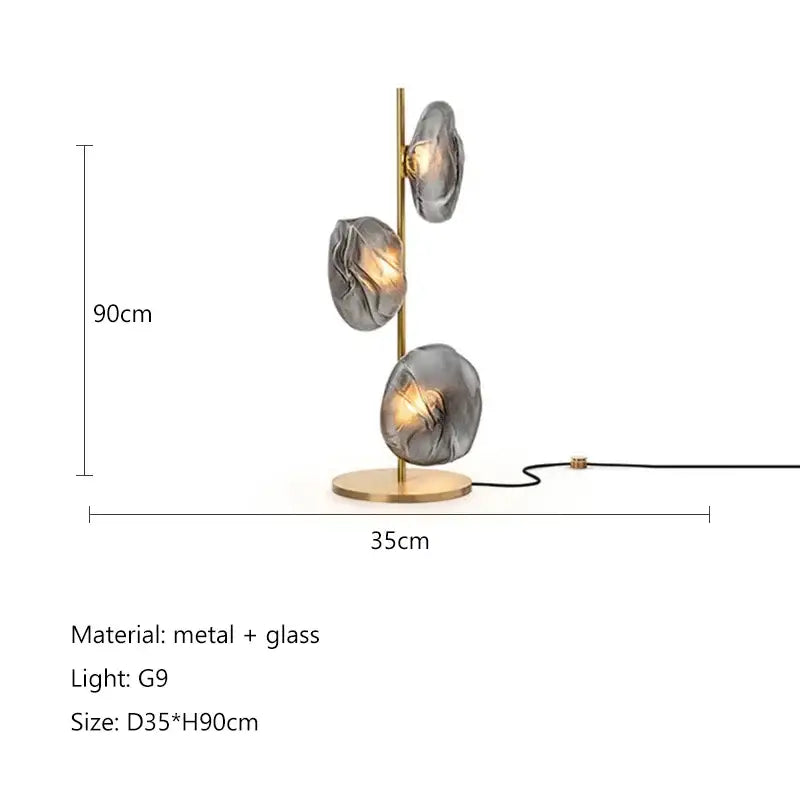Modern minimalist black glass shade led floor lamp living room