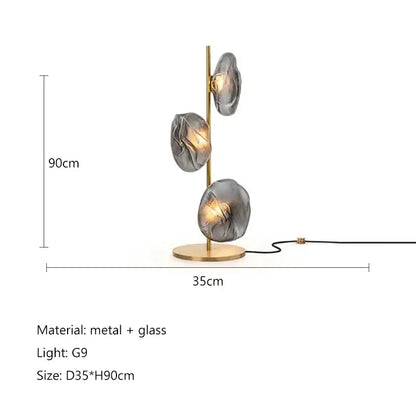 Modern minimalist black glass shade led floor lamp living room