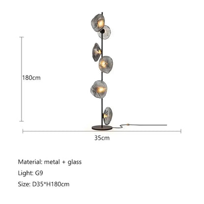 Modern minimalist black glass shade led floor lamp living room