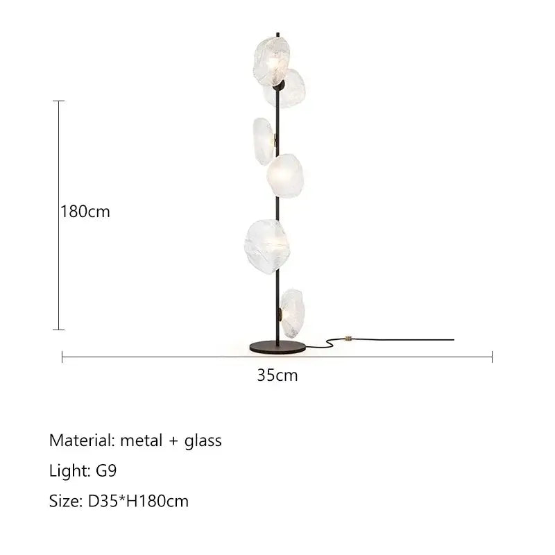 Modern minimalist black glass shade led floor lamp living room