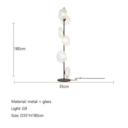 Modern minimalist black glass shade led floor lamp living room