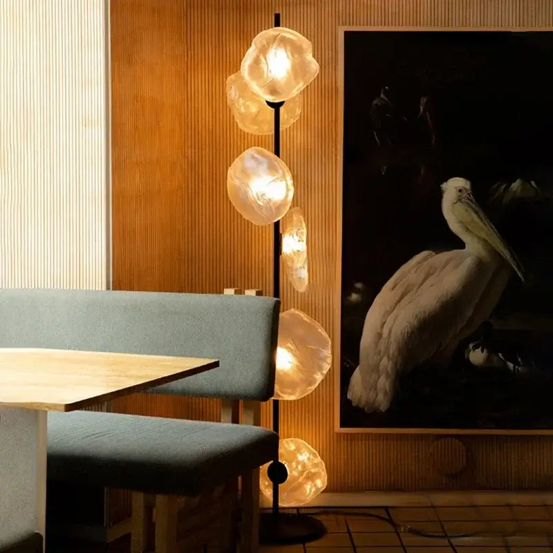 Modern minimalist black glass shade led floor lamp living room