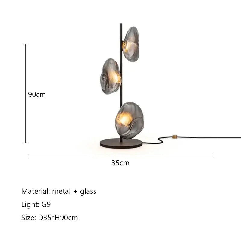 Modern minimalist black glass shade led floor lamp living room