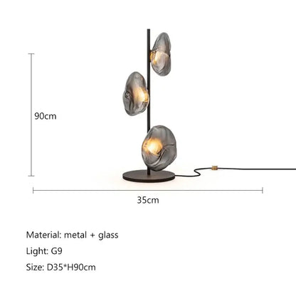 Modern minimalist black glass shade led floor lamp living room