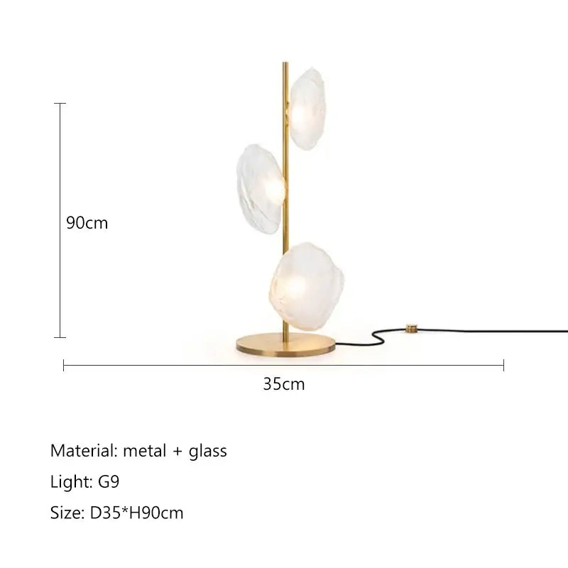Modern minimalist black glass shade led floor lamp living room