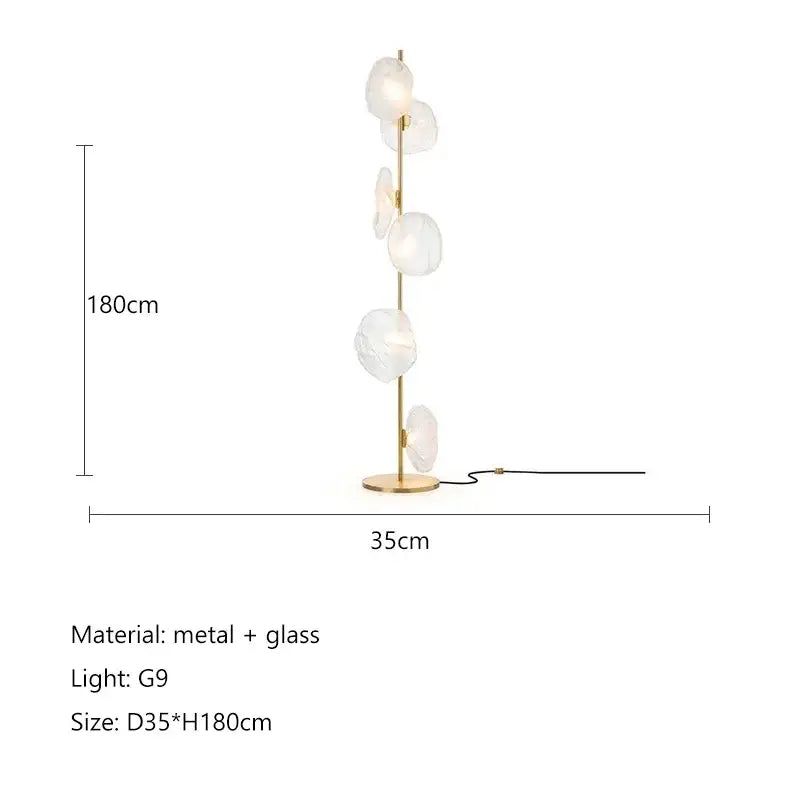 Modern minimalist black glass shade led floor lamp living room