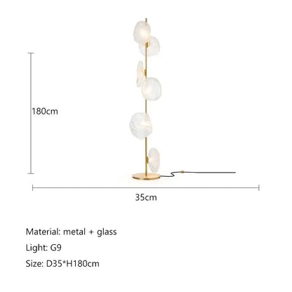 Modern minimalist black glass shade led floor lamp living room