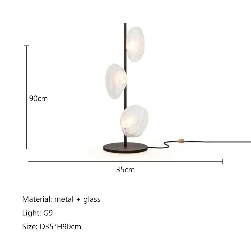 Modern minimalist black glass shade led floor lamp living room