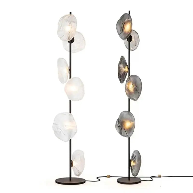 Modern minimalist black glass shade led floor lamp living room
