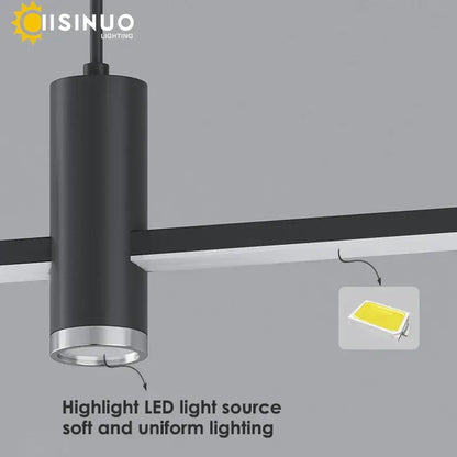Modern minimalist black & gold adjustable led pendant light dining room